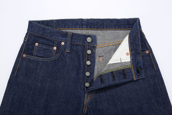 Pure Blue Japan AI-13.5oz-003　natural indigo selvedge denim regular straight jeans buttons