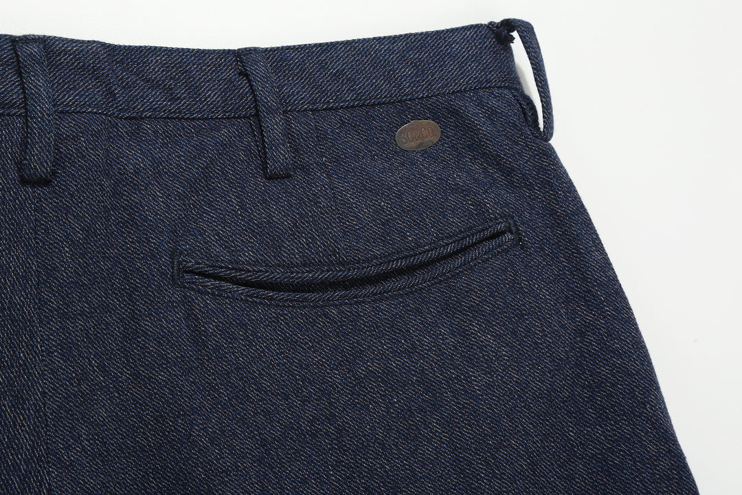 Stevenson Overall Co. "Old Glory" 12oz Selvedge Cotton Twill Trousers - Heather Indigo Made in Japan - Back Pocket Detail
