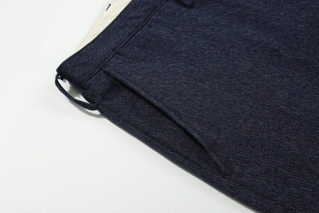 Stevenson Overall Co. "Old Glory" 12oz Selvedge Cotton Twill Trousers - Heather Indigo Made in Japan - Right Pocket Detail