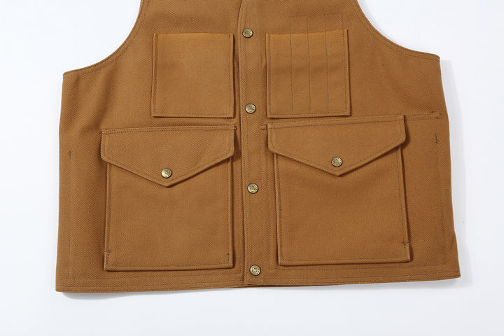 Boncoura Heavy Duck Canvas Utility Vest Mention Exclusive Made in Japan vintage hunting military style duck canvas vest hem