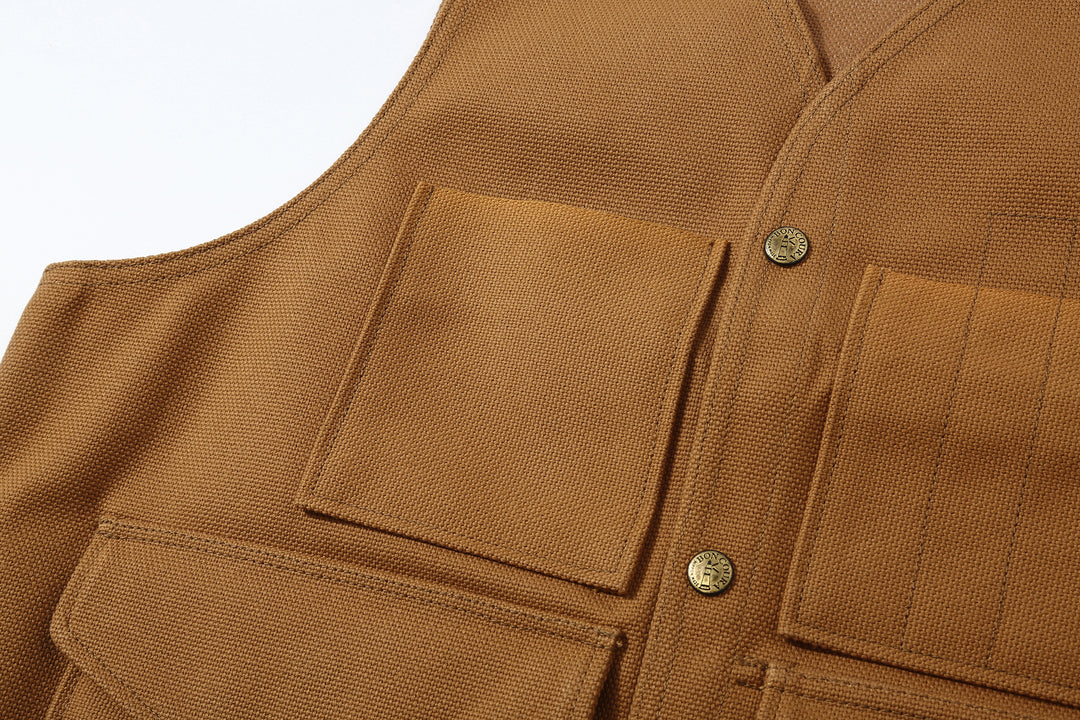 Boncoura Heavy Duck Canvas Utility Vest Mention Exclusive Made in Japan vintage hunting military style duck canvas vest pocket