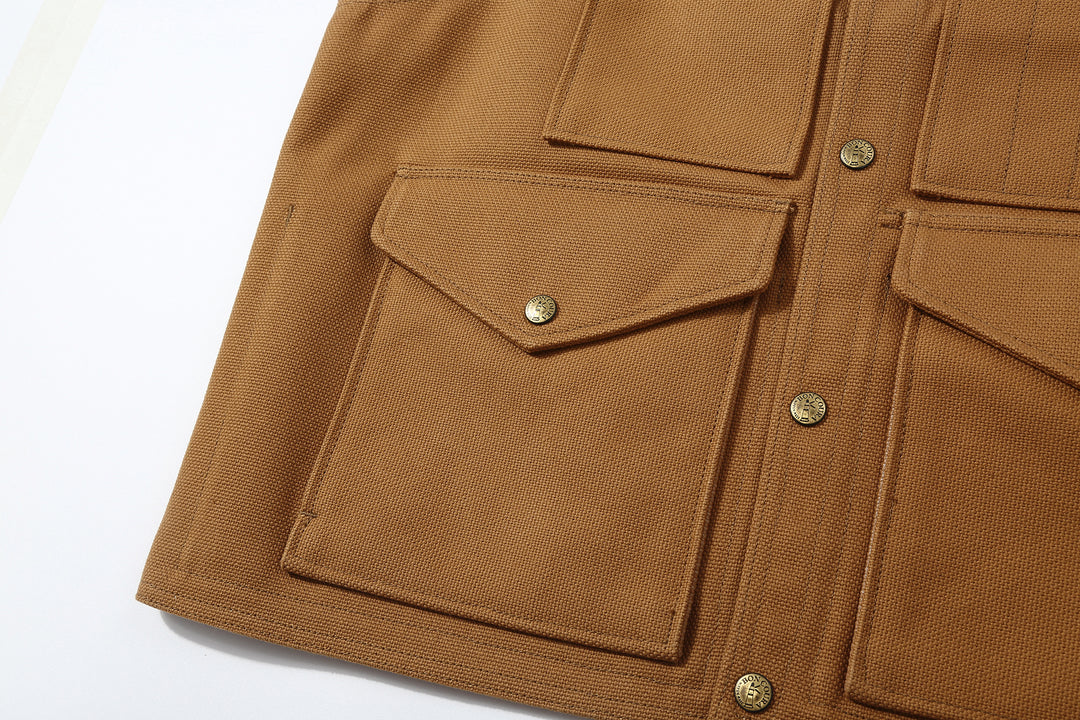 Boncoura Heavy Duck Canvas Utility Vest Mention Exclusive Made in Japan vintage hunting military style duck canvas vest waist pocket