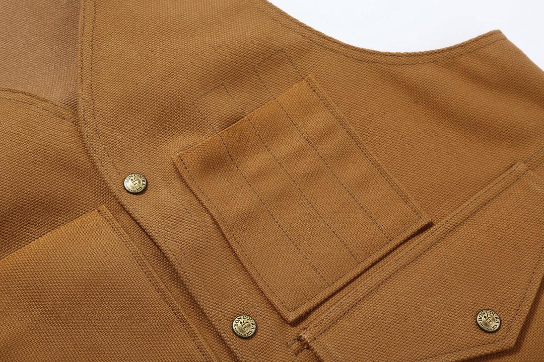 Boncoura Heavy Duck Canvas Utility Vest Mention Exclusive Made in Japan vintage hunting military style duck canvas vest pen slot