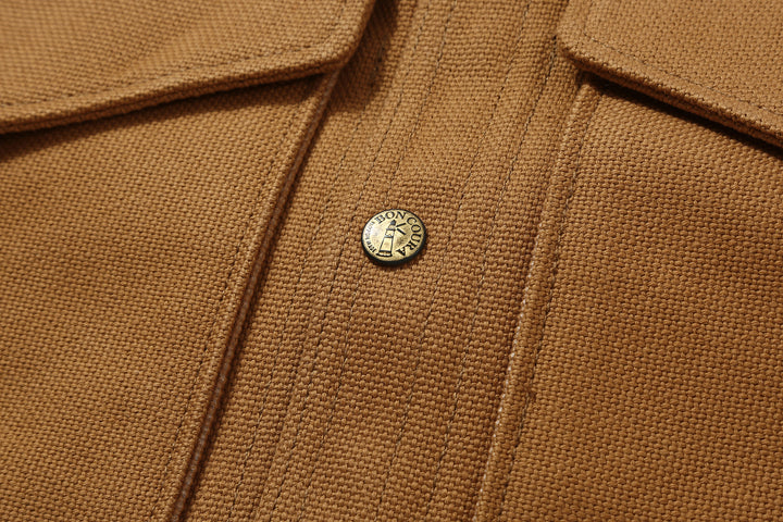 Boncoura Heavy Duck Canvas Utility Vest Mention Exclusive Made in Japan vintage hunting military style duck canvas vest brass snap button