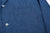 Boncoura Cotton Linen Open Collar Shirt in Light Indigo – Left Chest Pocket Detail
