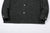 Boncoura Cotton Linen Open Collar Shirt in Rope-Dyed Black – Straight Hem and Cuff Detail