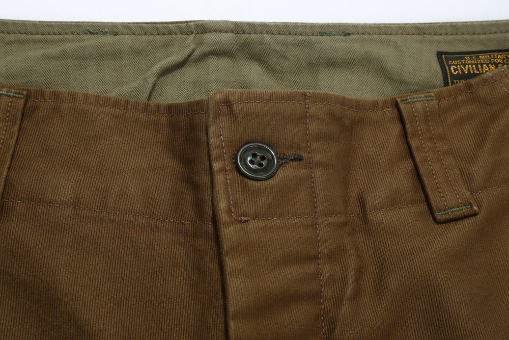 Freewheelers S-8 Aviators trousers jungle cloth sepia brown military flight pants Japan detail