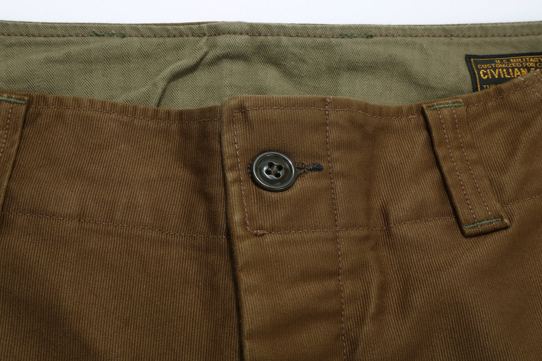 Freewheelers S-8 Aviators trousers jungle cloth sepia brown military flight pants Japan detail