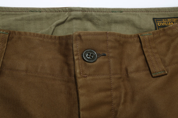 Freewheelers S-8 Aviators trousers jungle cloth sepia brown military flight pants Japan detail