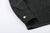 Boncoura Cotton Linen Open Collar Shirt in Rope-Dyed Black – Button Cuff Detail