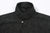 Boncoura Cotton Linen Open Collar Shirt in Rope-Dyed Black – One-Up Collar Detail