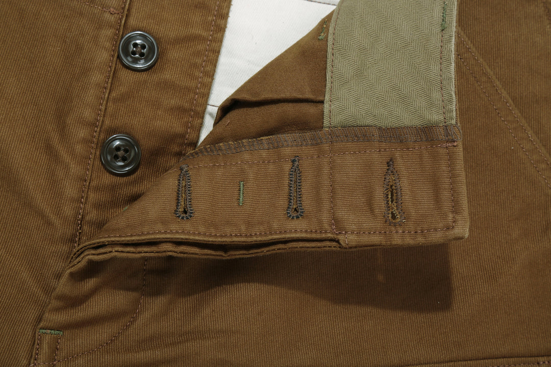 Freewheelers 2522007 S-8 Aviators' Trousers - Jungle Cloth Sepia Brown