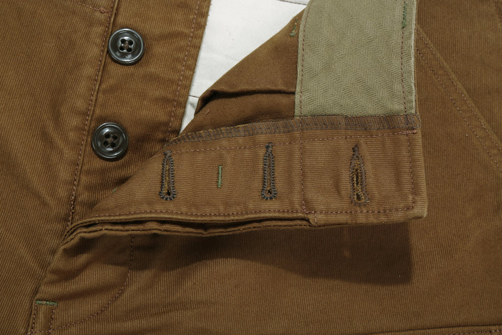 Freewheelers 2522007 S-8 Aviators' Trousers - Jungle Cloth Sepia Brown