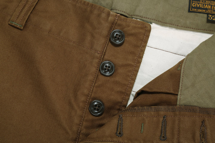 Freewheelers 2522007 S-8 Aviators' Trousers - Jungle Cloth Sepia Brown