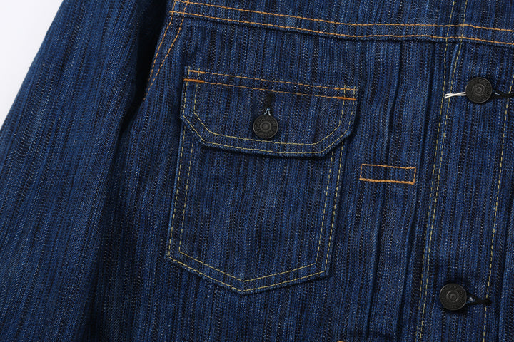 Pure Blue Japan 6225-L 14.5oz Waterfall Denim Type 2 Jacket - Light Indigo Right Pocket