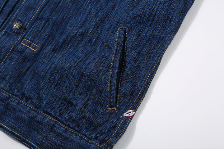 Pure Blue Japan 6225-L 14.5oz Waterfall Denim Type 2 Jacket - Light Indigo SIde Pocket
