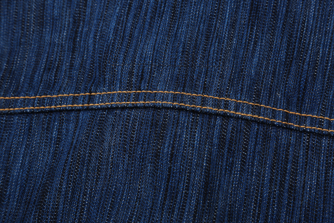 Pure Blue Japan 6225-L 14.5oz Waterfall Denim Type 2 Jacket - Light Indigo Fabric Close Up