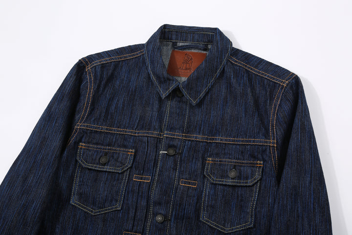 Pure Blue Japan 6225-D 14.5oz Waterfall Denim Type 2 Jacket - Dark Indigo Collar
