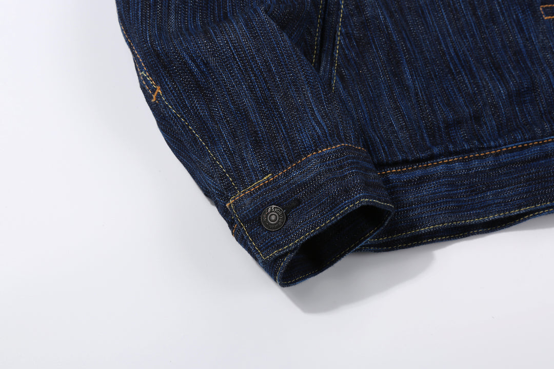 Pure Blue Japan 6225-D 14.5oz Waterfall Denim Type 2 Jacket - Dark Indigo Cuff