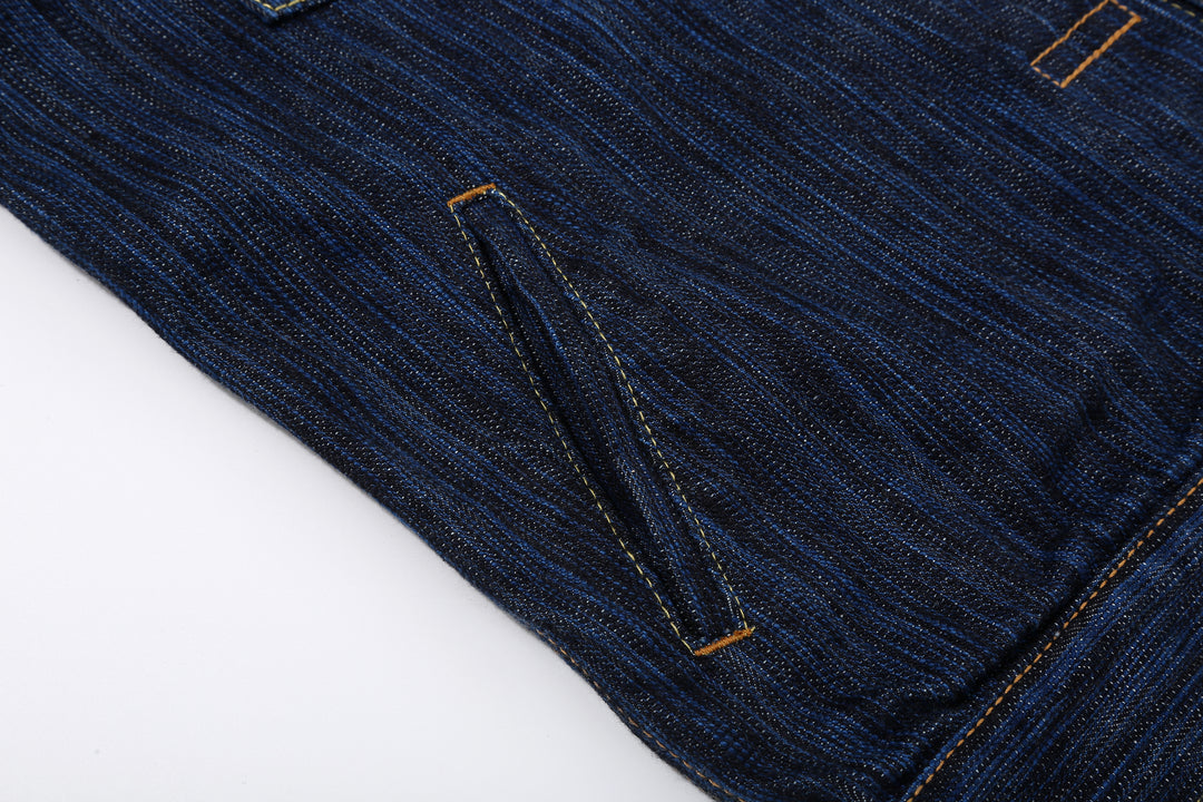 Pure Blue Japan 6225-D 14.5oz Waterfall Denim Type 2 Jacket - Dark Indigo Side Pocket