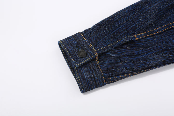 Pure Blue Japan 6225-D 14.5oz Waterfall Denim Type 2 Jacket - Dark Indigo Cuff Button