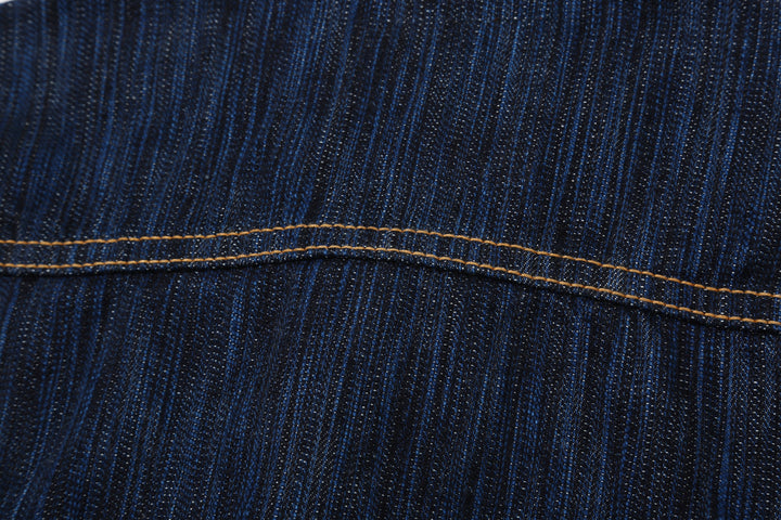 Pure Blue Japan 6225-D 14.5oz Waterfall Denim Type 2 Jacket - Dark Indigo Fabric Close Up