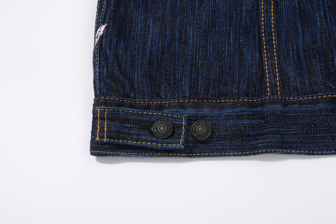 Pure Blue Japan 6225-D 14.5oz Waterfall Denim Type 2 Jacket - Dark Indigo Buttons Adjuster