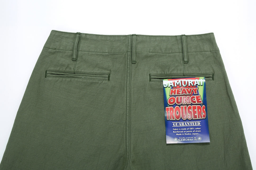 Samurai Jeans SJ42BP 15oz Selvedge Back Sateen Trousers – Regular Straight Fit Back Pockets