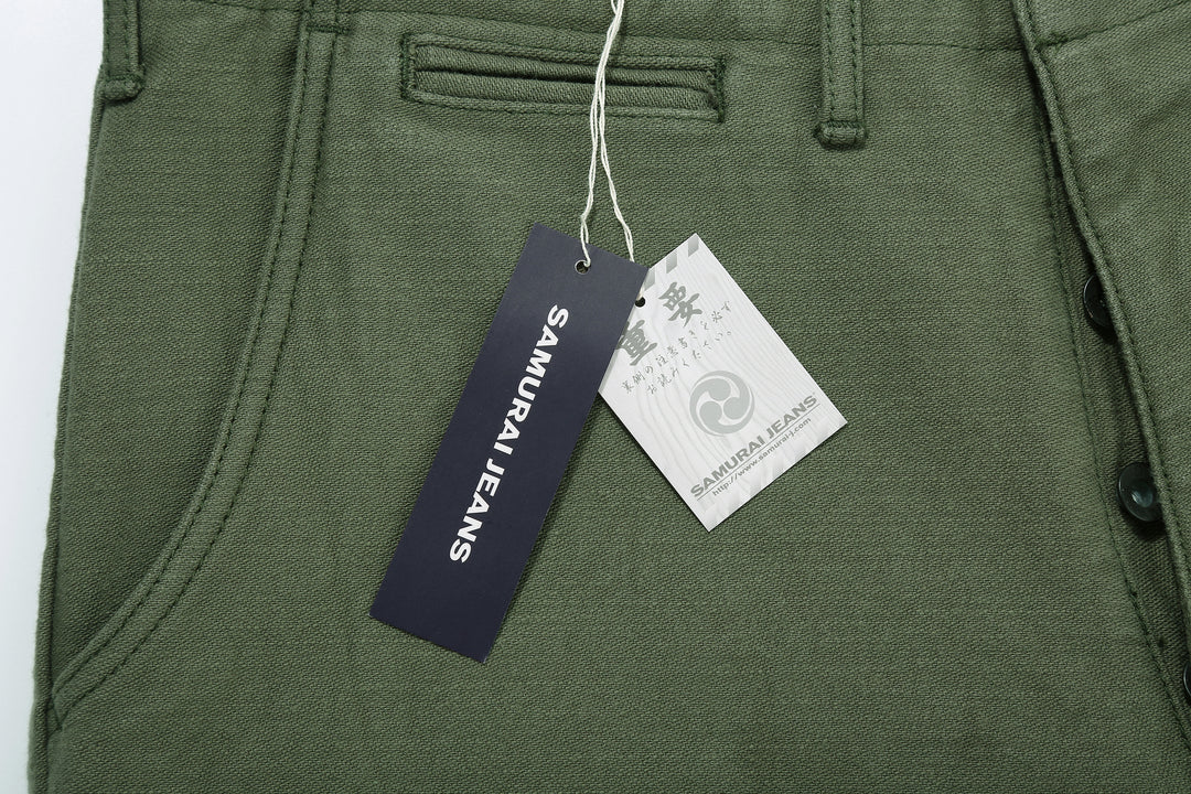 Samurai Jeans SJ42BP 15oz Selvedge Back Sateen Trousers – Regular Straight Fit Tag