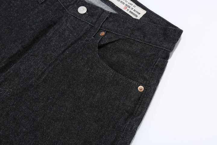Boncoura 66 15oz Selvedge Black Denim - Modern Straight Fit