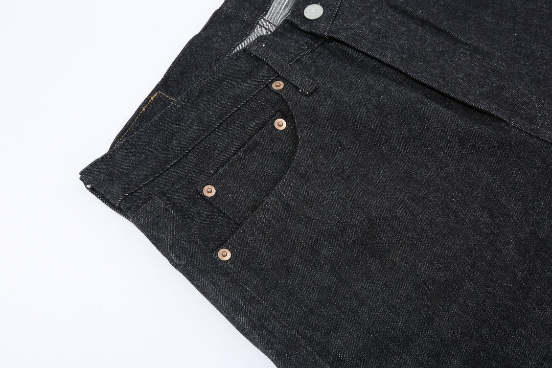Boncoura 66 15oz Selvedge Black Denim - Modern Straight Fit