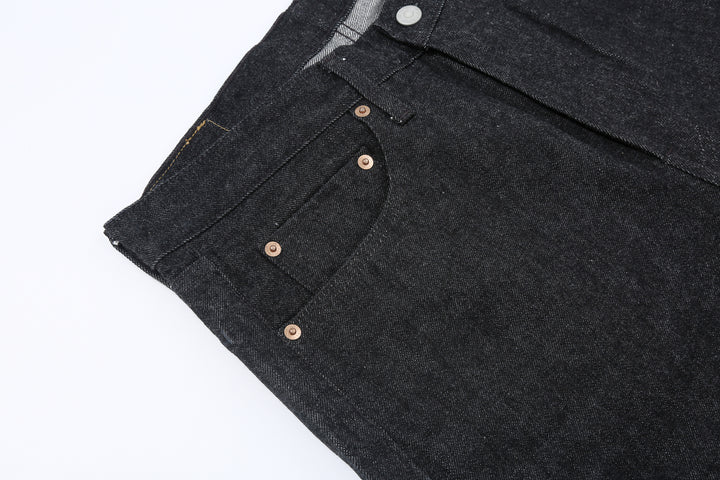Boncoura 66 15oz Selvedge Black Denim - Modern Straight Fit