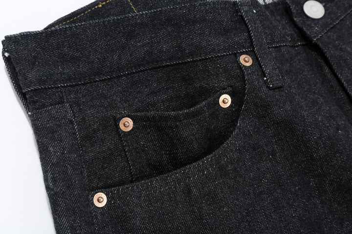 Boncoura 66 15oz Selvedge Black Denim - Modern Straight Fit