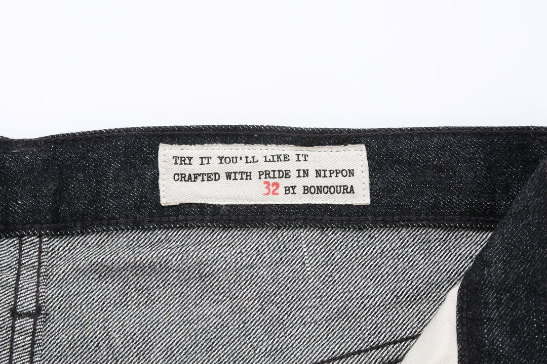 Boncoura 66 15oz Selvedge Black Denim - Modern Straight Fit