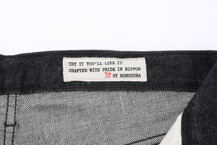 Boncoura 66 15oz Selvedge Black Denim - Modern Straight Fit