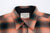 Samurai Jeans SIN25-01W Rope-Dyed Indigo Flannel Shirt Pink – Collar and Brand Label Detail