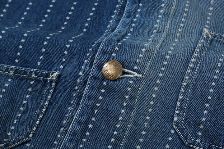 Fullcount 2051HW indigo wabash chore jacket used wash workwear denim jacket Japan button
