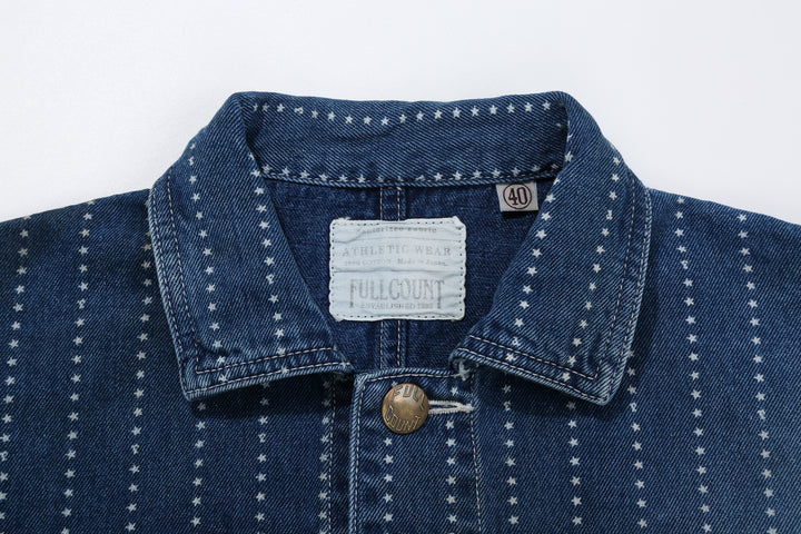 Fullcount 2051HW indigo wabash chore jacket used wash workwear denim jacket Japan detail