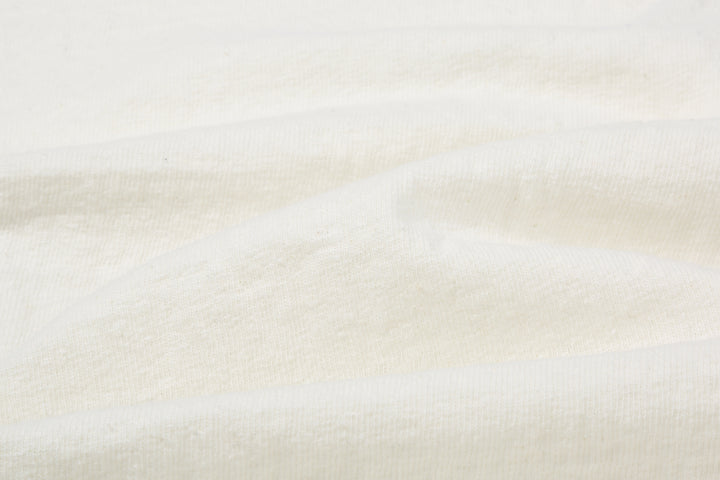 UES 652321 No.8 Slub Yarn Heavyweight T-Shirt – White Slub Nep Fabric Texture