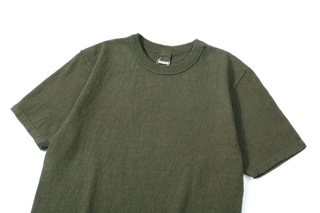 UES 652321 No.8 Slub Yarn Heavyweight T-Shirt – Olive Angled View