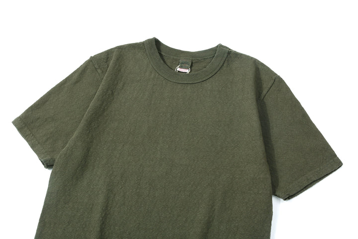 UES 652321 No.8 Slub Yarn Heavyweight T-Shirt – Olive Angled View