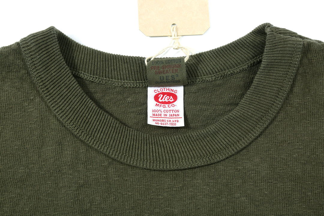 UES 652321 No.8 Slub Yarn Heavyweight T-Shirt – Olive UES Neck Label