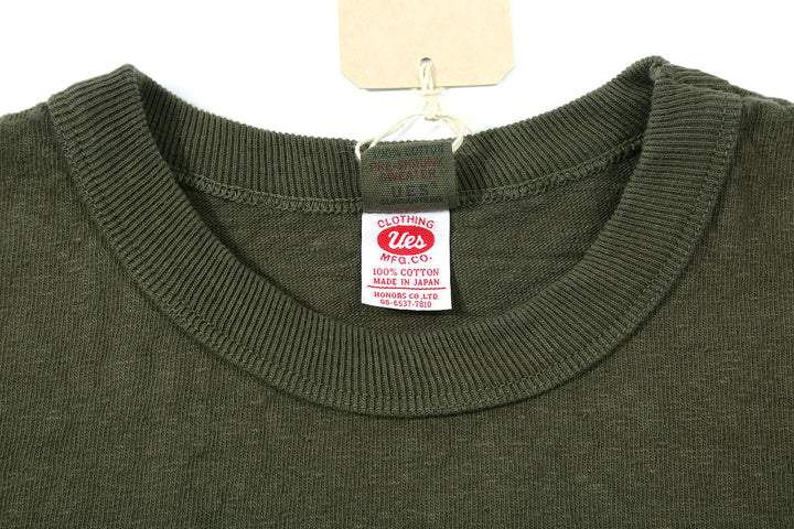 UES 652321 No.8 Slub Yarn Heavyweight T-Shirt – Olive UES Neck Label