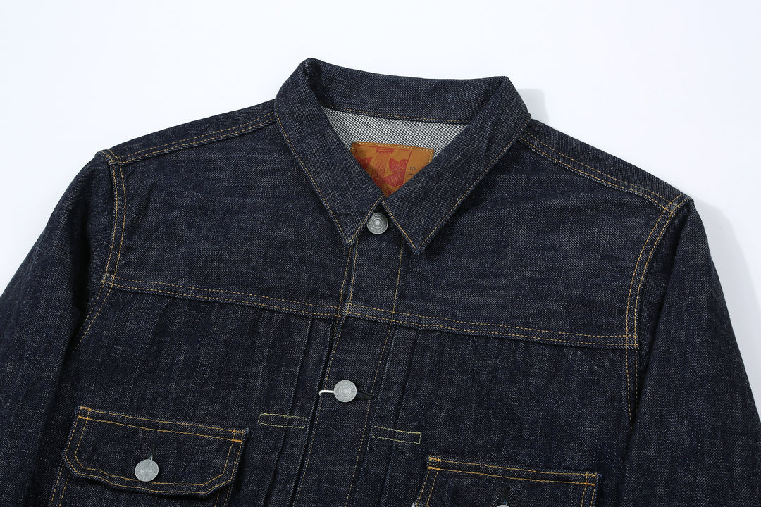 Omoto Denim 3215 13.5oz selvedge Type 2 denim jacket made in Japan detail