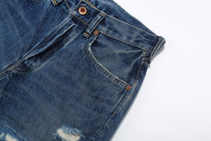 Brú na Bóinne 7776A 13.5oz Selvedge Denim - Patchwork Vintage Wash Made in Japan Left Pocket