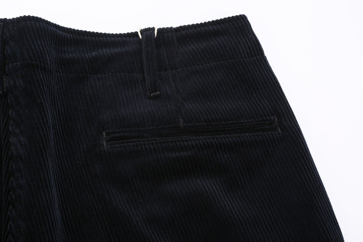 Boncoura 8W "kōruten" Corduroy 41 Trousers - Navy