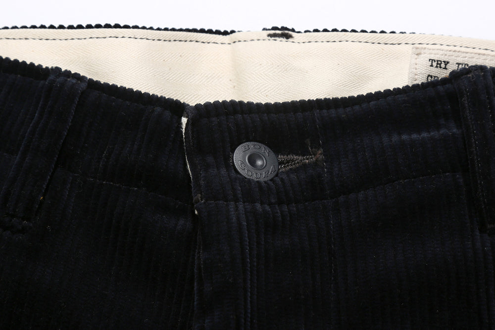 boncoura 8 wale corduroy 41 trousers navy made in japan