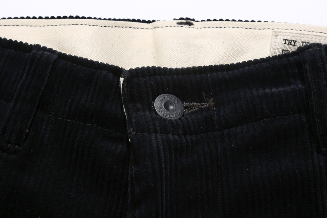 boncoura 8 wale corduroy 41 trousers navy made in japan