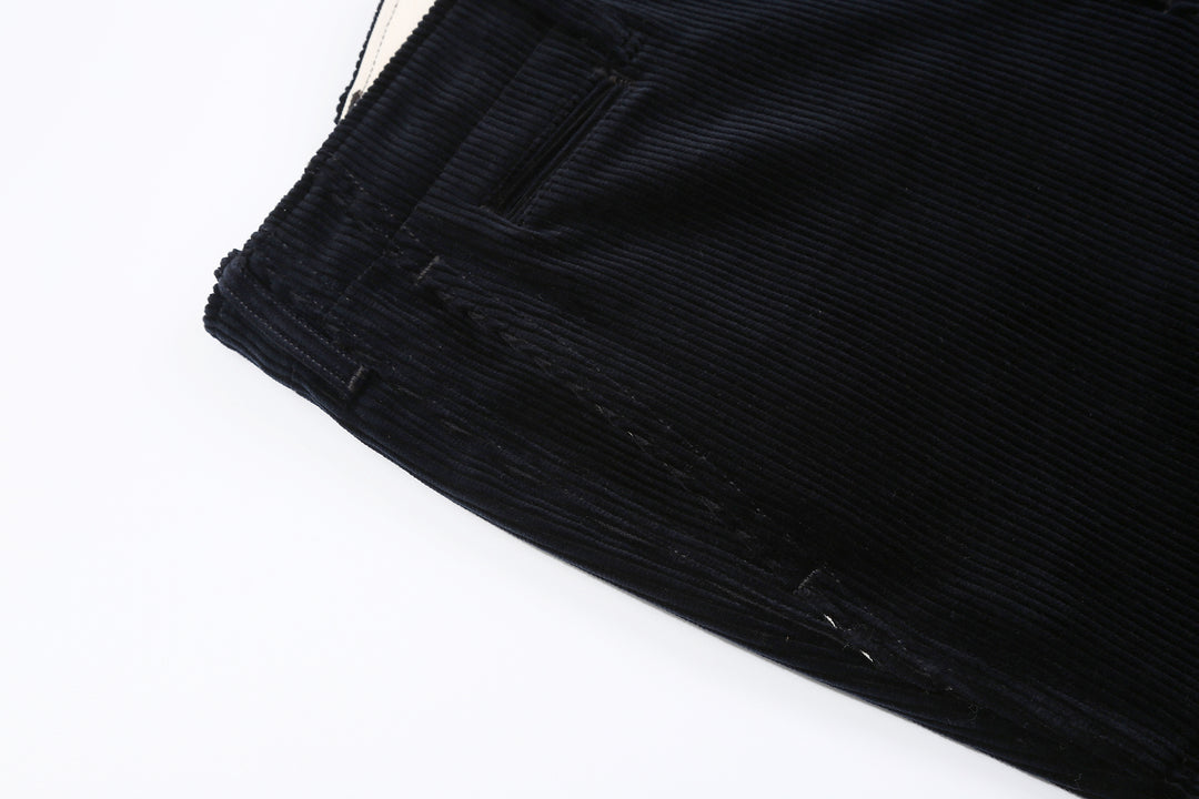 Boncoura 8W "kōruten" Corduroy 41 Trousers - Navy