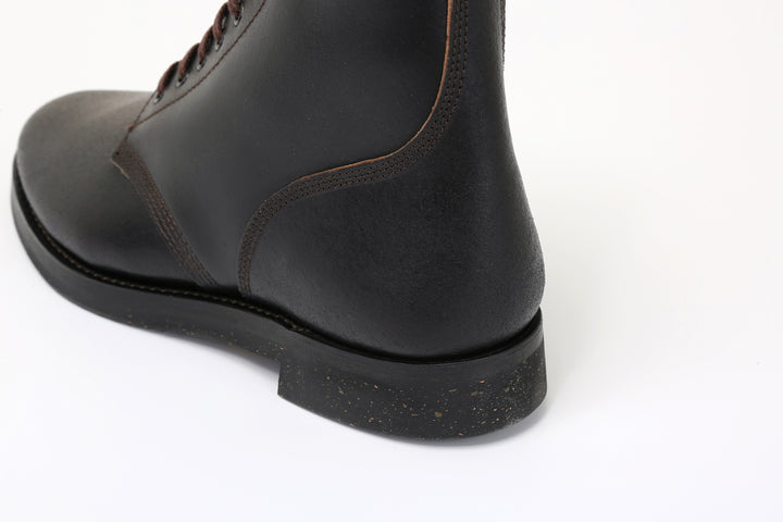 Skoob Infantry M-43 boots Horween waxed flesh leather black heel